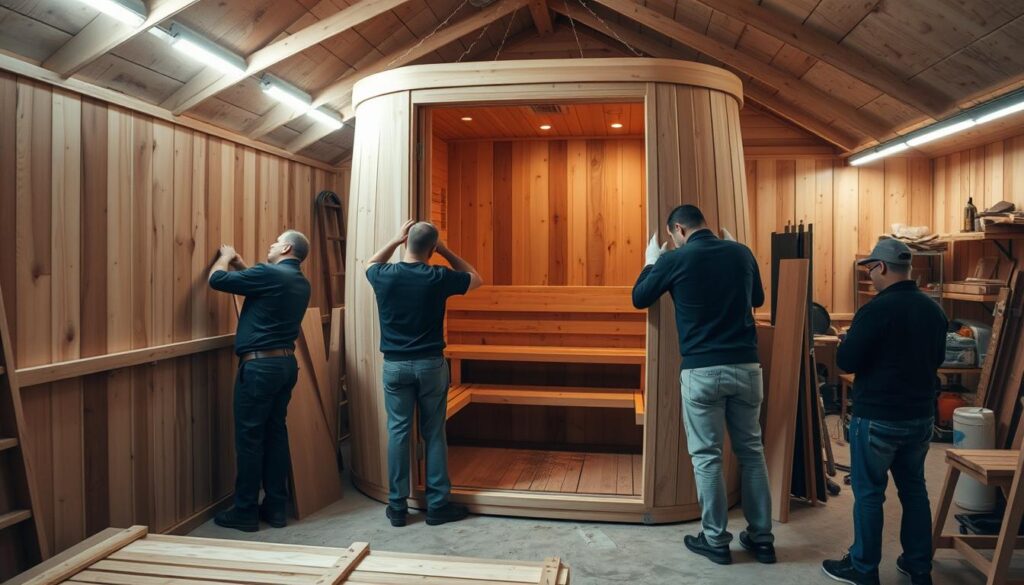 Saunabau Installationsprozess